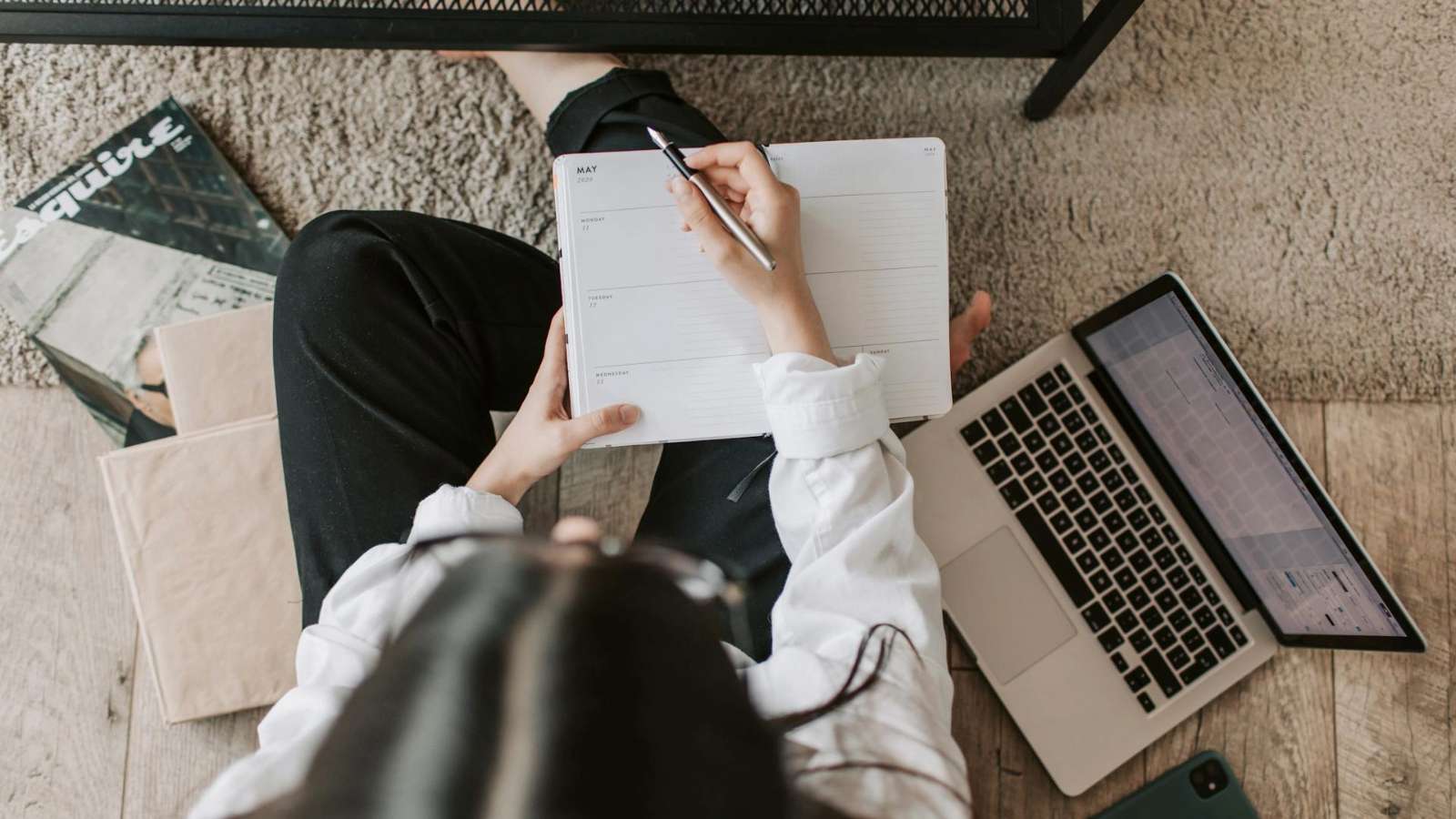 Woman using a planning notebook